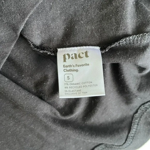 Pact Women's Luxe Jersey Flutter Sleeve Top in Black Short Sleeve size small - Picture 9 of 10